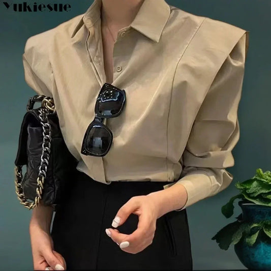 Dazy Casual Blouse with Buttons Long Sleeves