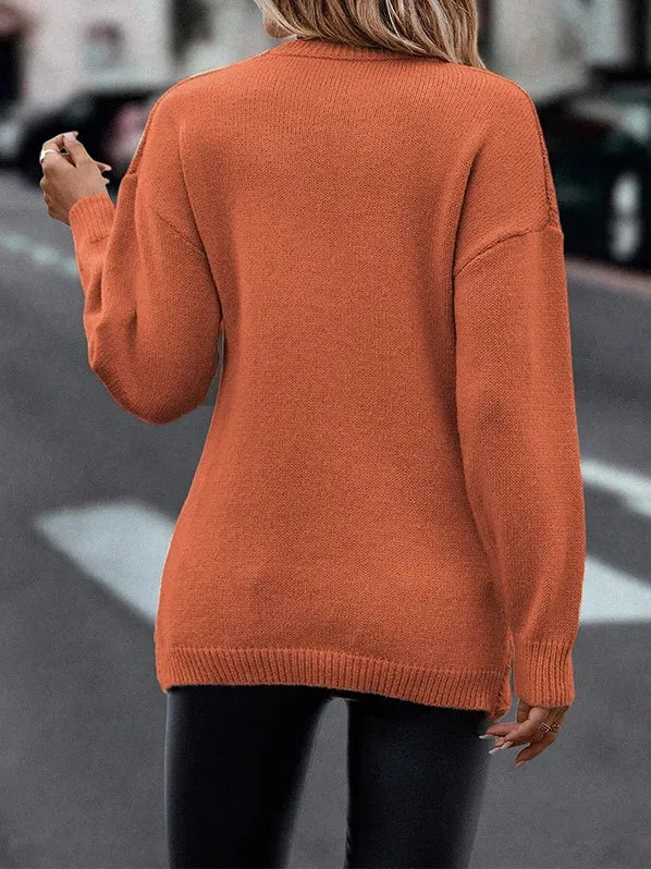 V-neck Knitted Sweater Cross Shirt
