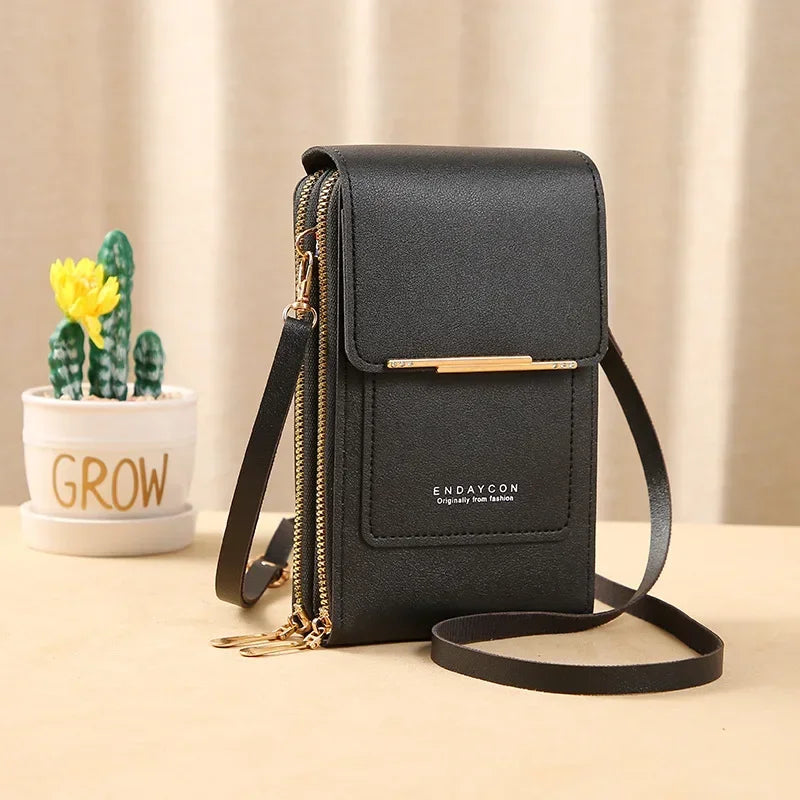 Fashion Handbag Touch Screen Cell Phone Purse Shoulder Bag Small Wallet Soft Leather Crossbody