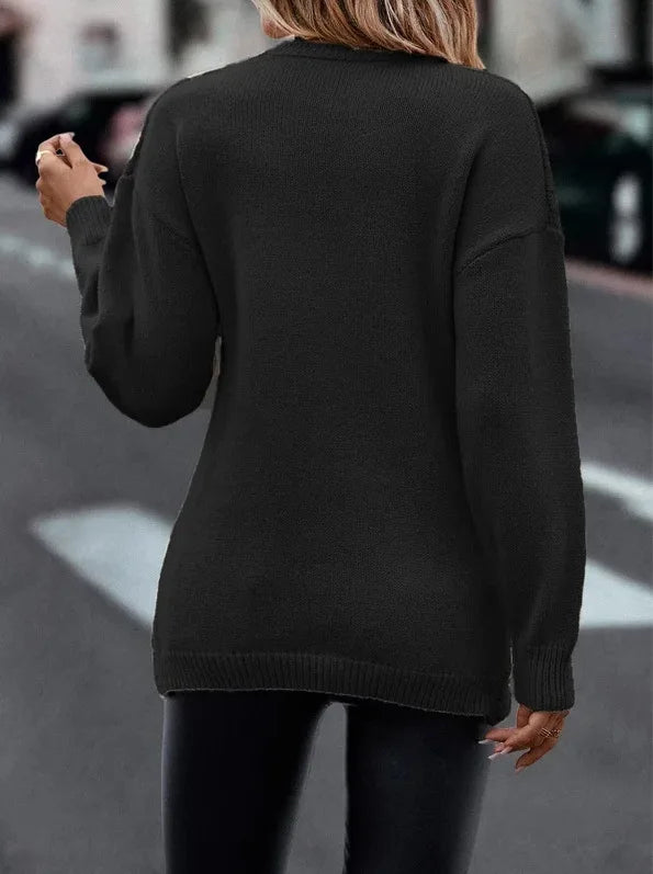 V-neck Knitted Sweater Cross Shirt