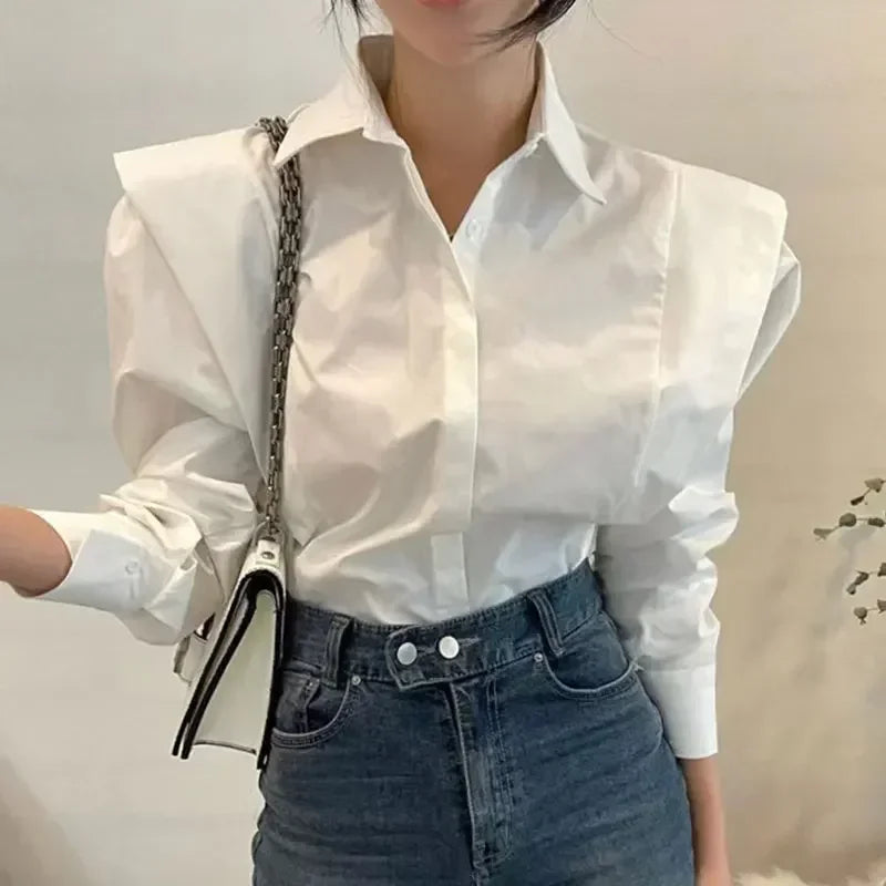 Dazy Casual blouse with buttons long sleeves different shades to choose from