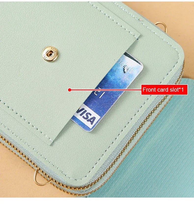 Fashion Handbag Touch Screen Cell Phone Purse Shoulder Bag Small Wallet Soft Leather Crossbody