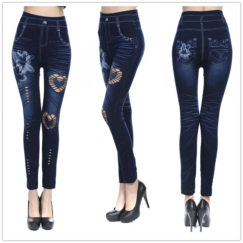 Chic Jean Skinny High Waist Leggings Ankle-Length Slim