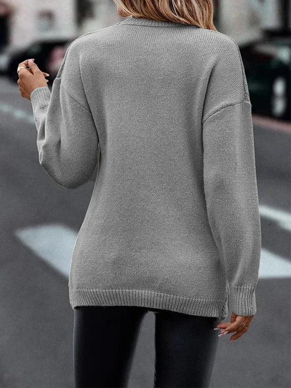 V-neck Knitted Sweater Cross Shirt