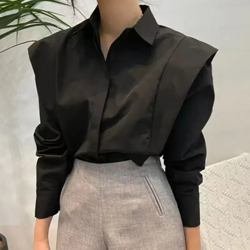 Dazy Casual blouse with buttons long sleeves different shades to choose from