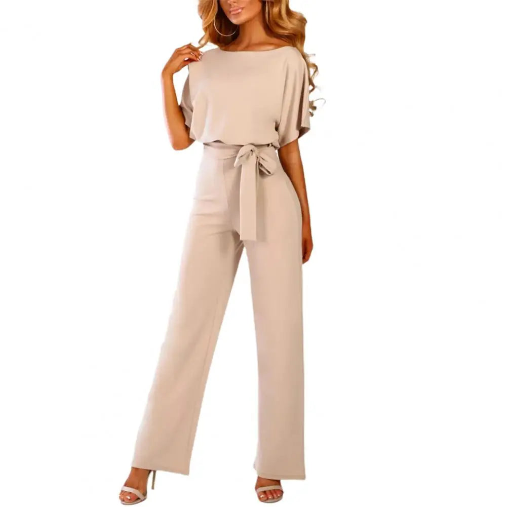 Classic 2pcs Woman Set Tight Waist Slim Jumpsuit