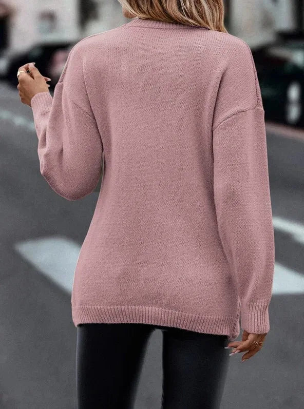 V-neck Knitted Sweater Cross Shirt