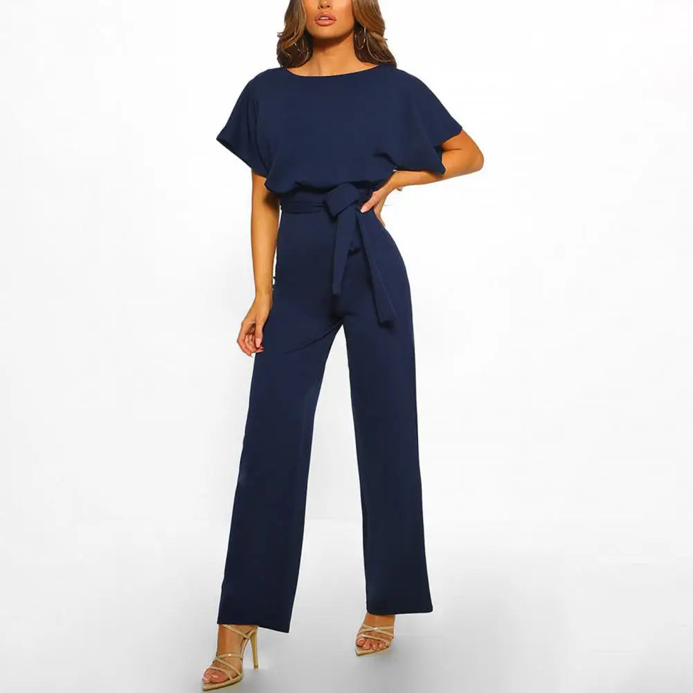 Classic 2pcs Woman Set Tight Waist Slim Jumpsuit
