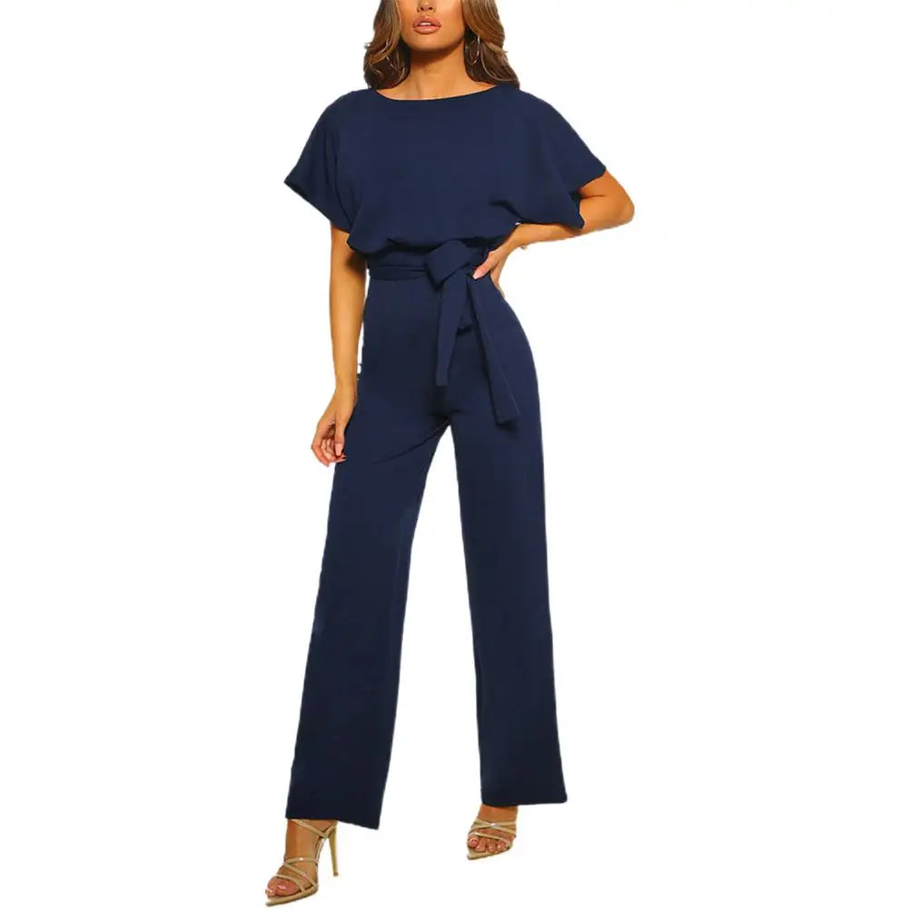 Classic 2pcs Woman Set Tight Waist Slim Jumpsuit