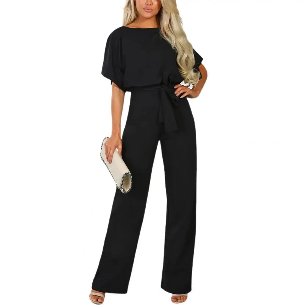 Classic 2pcs Woman Set Tight Waist Slim Jumpsuit