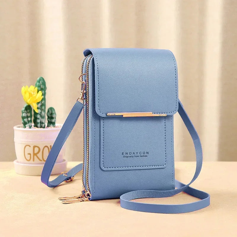 Fashion Handbag Touch Screen Cell Phone Purse Shoulder Bag Small Wallet Soft Leather Crossbody