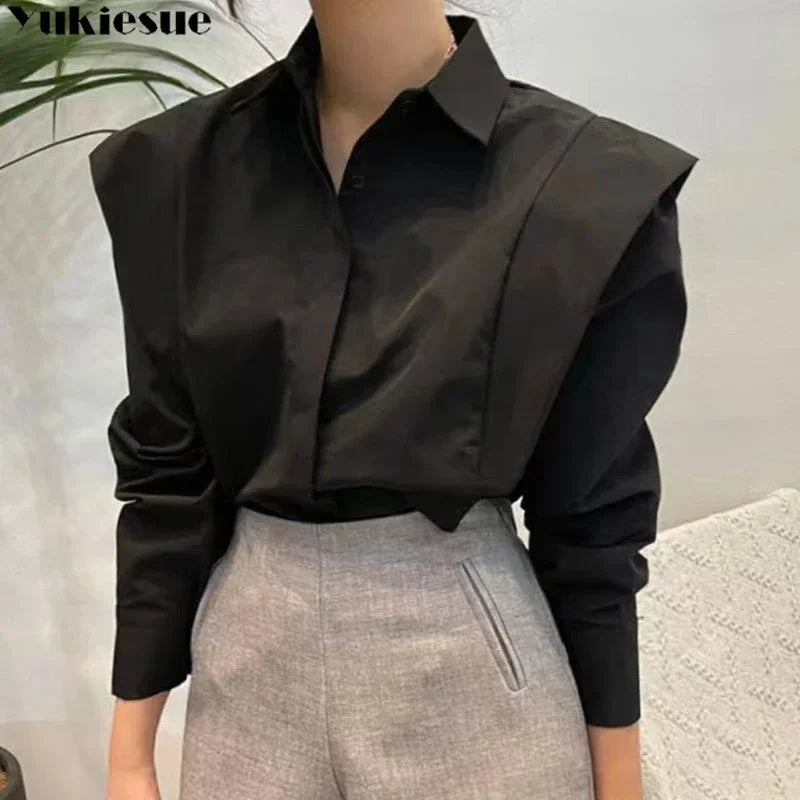 Dazy Casual blouse with buttons long sleeves different shades to choose from