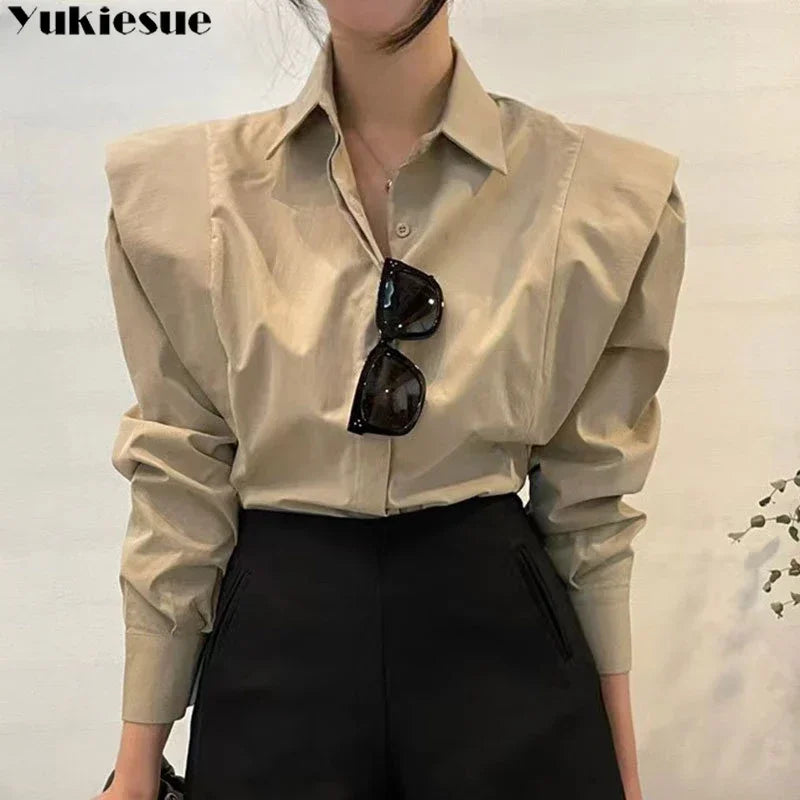 Dazy Casual blouse with buttons long sleeves different shades to choose from
