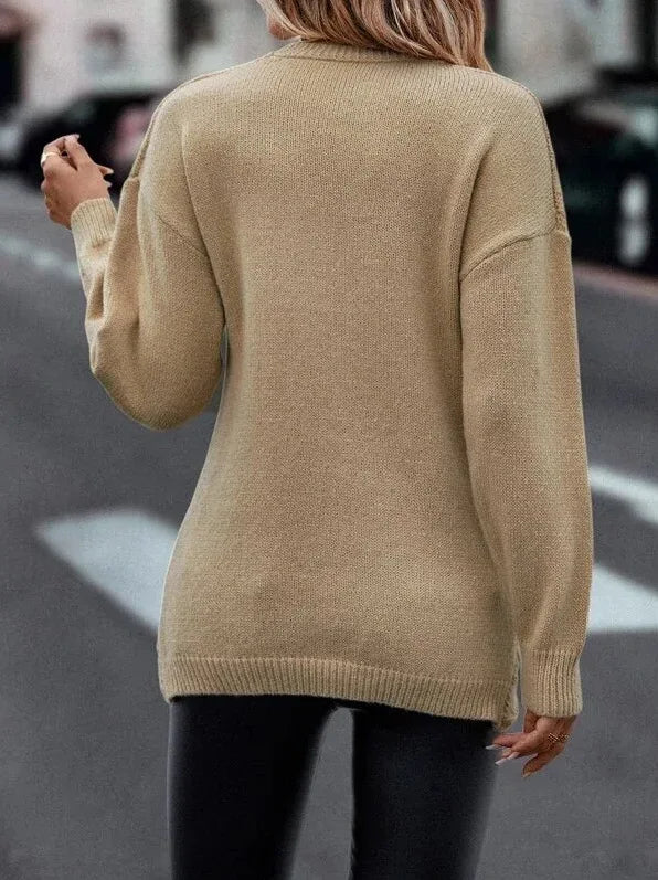 V-neck Knitted Sweater Cross Shirt