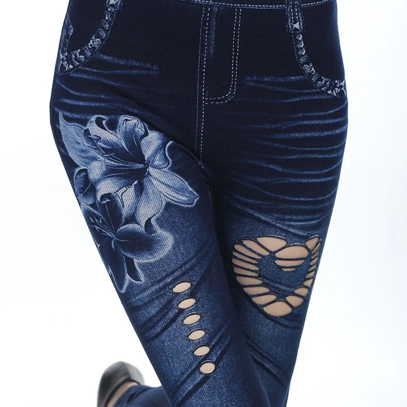 Chic Jean Skinny High Waist Leggings Ankle-Length Slim