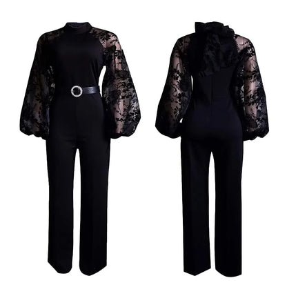 Chic Jumpsuit White Overalls Lace One Piece Long Sleeve