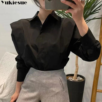 New Chic Long-Sleeve Loose Blouses Elegant