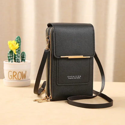 Fashion Handbag Touch Screen Cell Phone Purse Shoulder Bag Small Wallet Soft Leather Crossbody