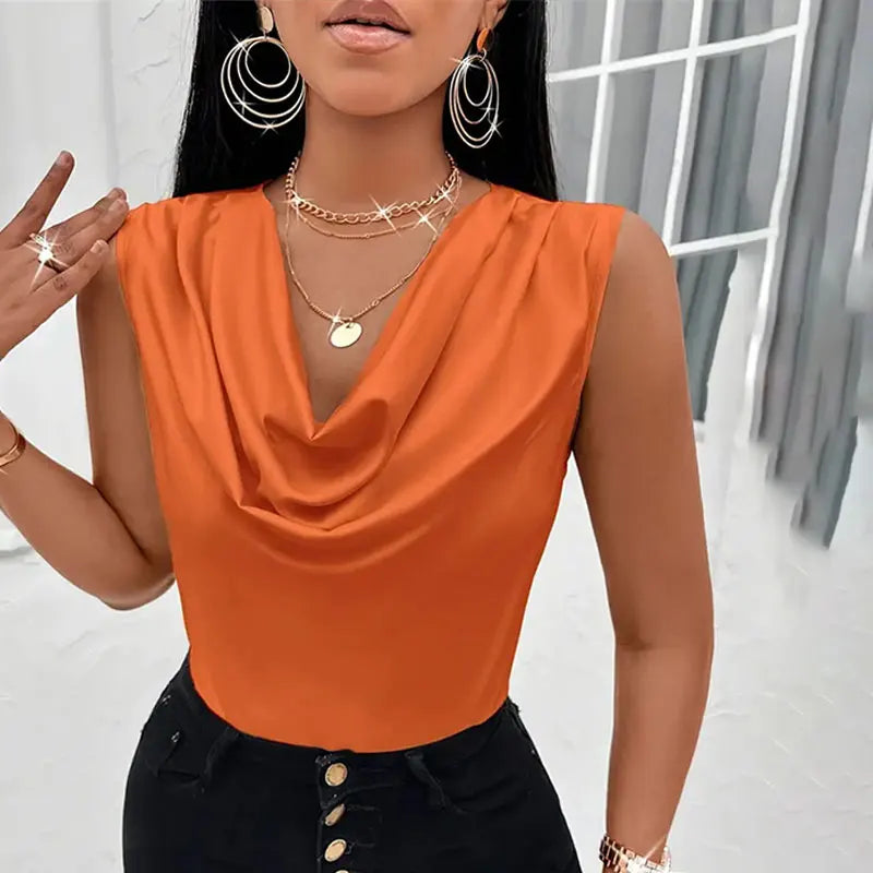 Chic Silk-Like Satin Tank Tops