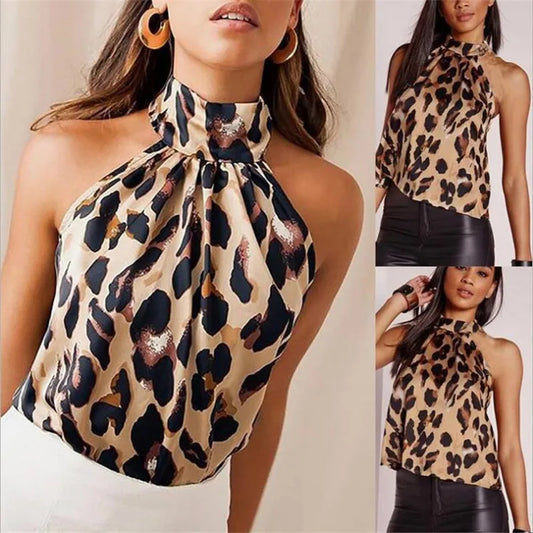 Chic Blouses Sexy Leopard Print Ladies Shirt