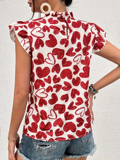 Chic Red Heart Print