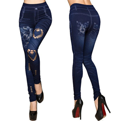 Chic Jean Skinny High Waist Leggings  Ankle-Length Slim