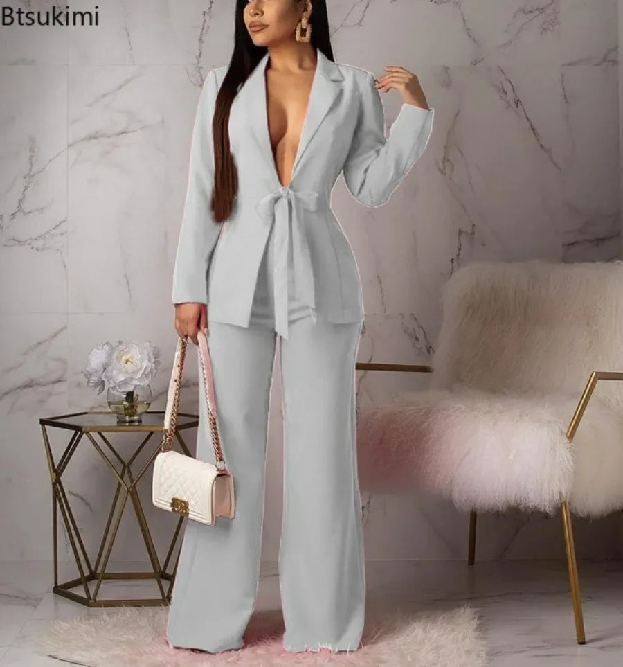 Women's Formal Business Suit Sets Office Wear Two Piece Blazer