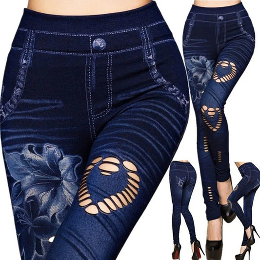 Chic Jean Skinny High Waist Leggings  Ankle-Length Slim