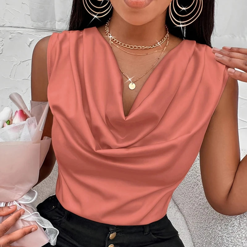 Chic Silk-Like Satin Tank Tops