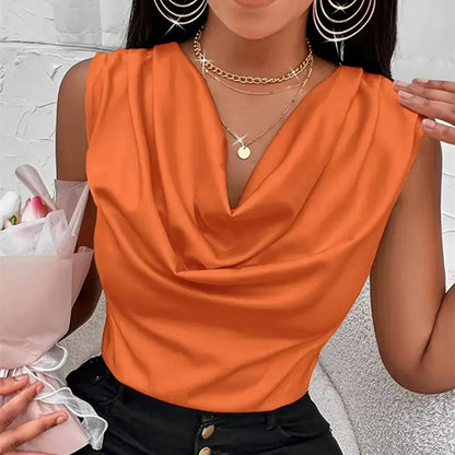 Chic Silk-Like Satin Tank Tops