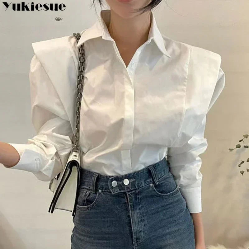 New Chic Long-Sleeve Loose Blouses Elegant