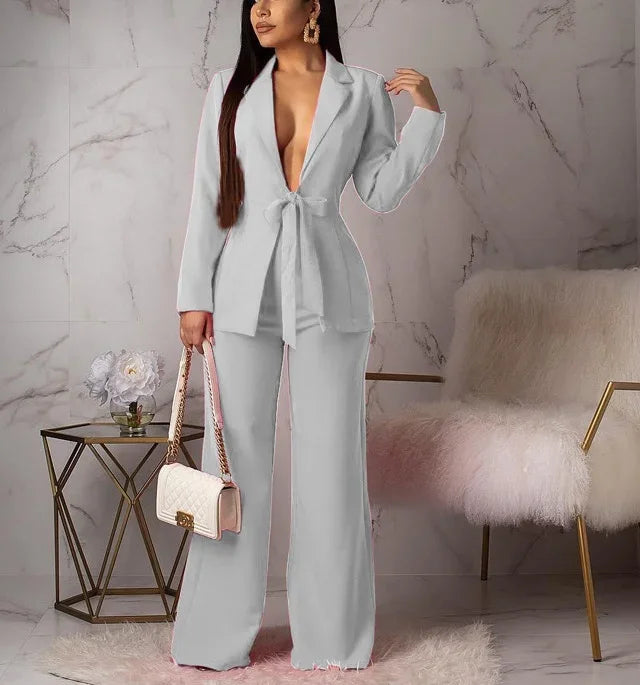 Women's Formal Business Suit Sets Office Wear Two Piece Blazer