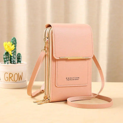Fashion Handbag Touch Screen Cell Phone Purse Shoulder Bag Small Wallet Soft Leather Crossbody