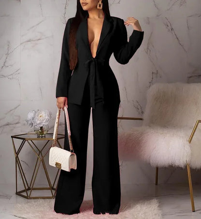 Women's Formal Business Suit Sets Office Wear Two Piece Blazer